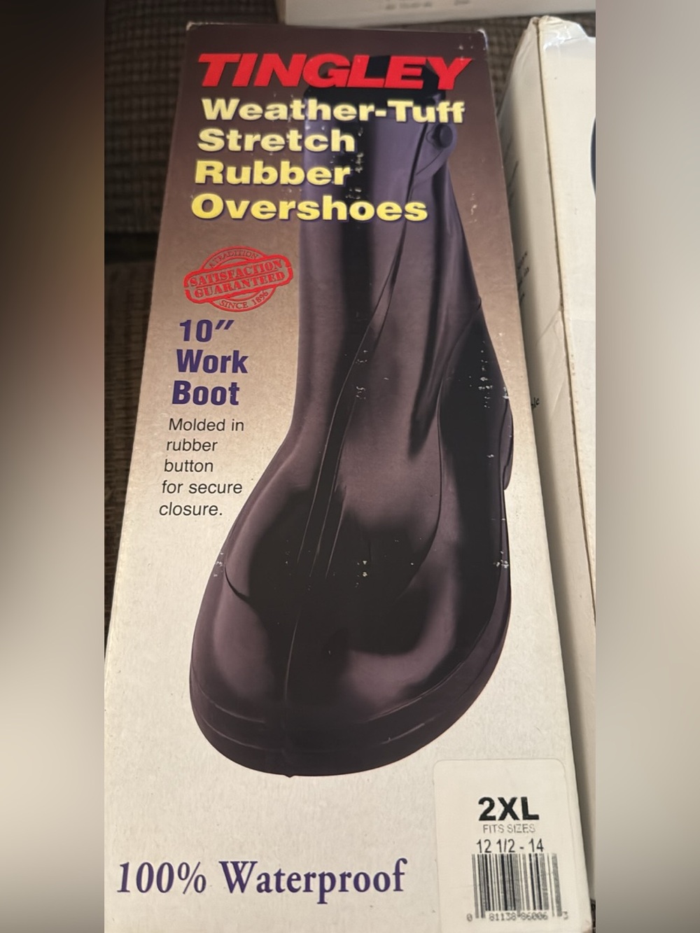 Tingley Black Weather-Tuff Stretch Rubber Overshoes - Men’s 10" Work Boot Cover